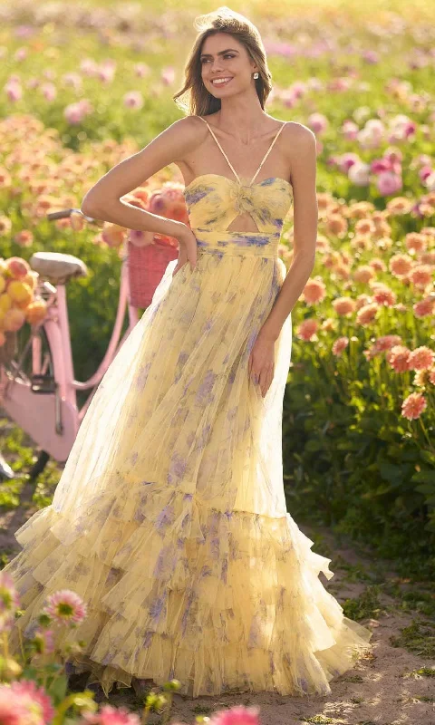 Fashionable Comfort Sherri Hill 56279 - Halter Strap Floral Gown