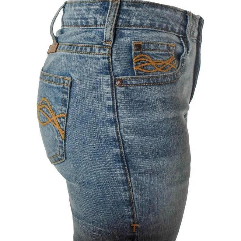 Cozy Essentials Cowgirl Tuff Western Jeans Women Denim Blues Bootcut Light Wash JDENIM