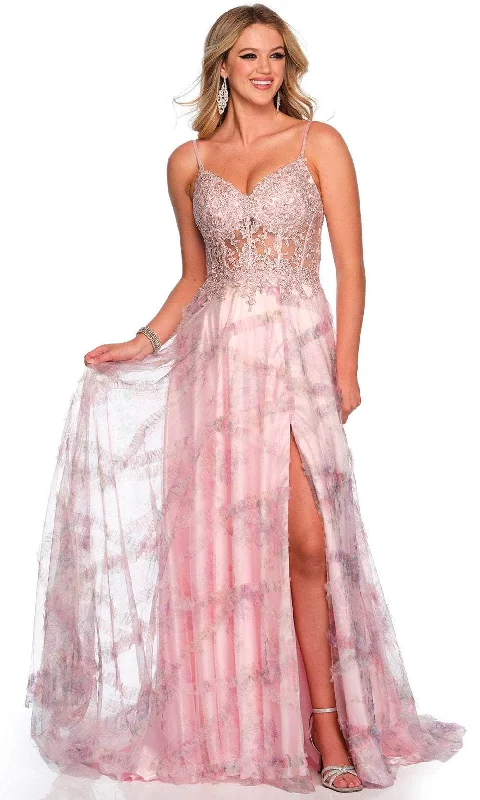 Timeless Style Dave & Johnny 11428 - Lace Applique Sleeveless Prom Gown