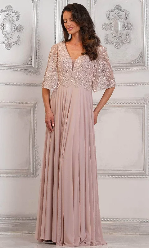 Versatile Outfits Marsoni by Colors MV1302 - Embellished Cape Evening Dress