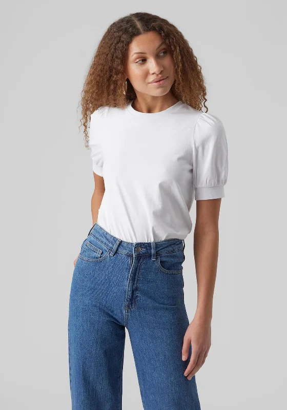 Cozy Lounge Wear Vero Moda Kerry O-Neck Top, Bright White