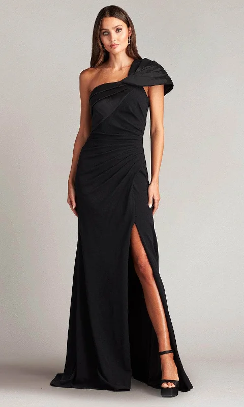 Relaxed Chic Tadashi Shoji BOS24244L - Rady Twist-Drape One-Shoulder Sheath Gown