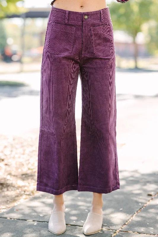 Elegant Casuals Need You Now Plum Purple Corduroy Pants