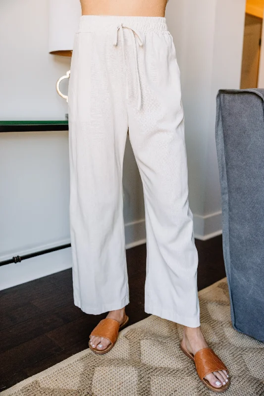 Relaxed Clothing All Of Time Natural White Linen Pants