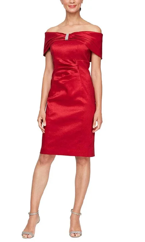 Weekend Comfort Wear Alex Evenings 8266685 - Off-Shoulder Embelished Cocktail Dress Weekend Comfort Wear Alex Evenings 8266685 - Off-Shoulder Embelished Cocktail Dress