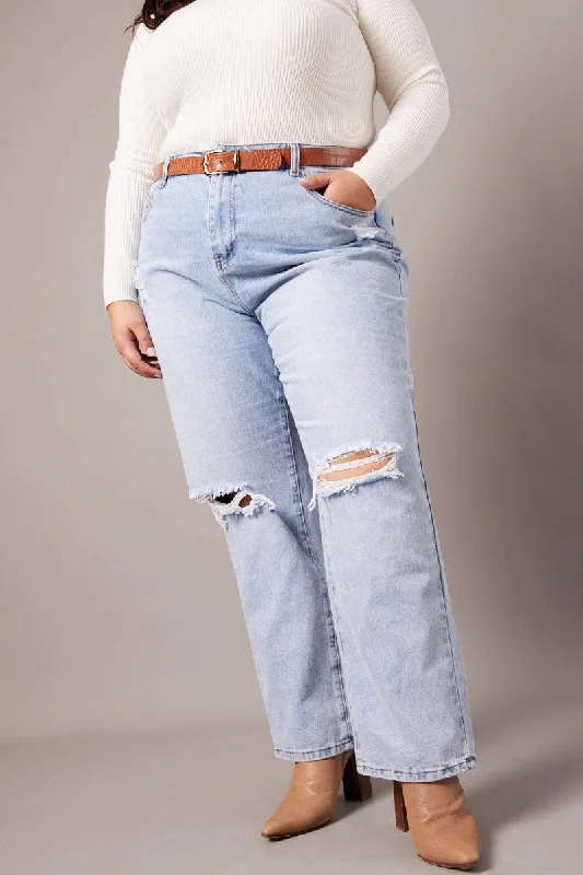 Casual Chic Looks Denim Baggy Jeans High Rise