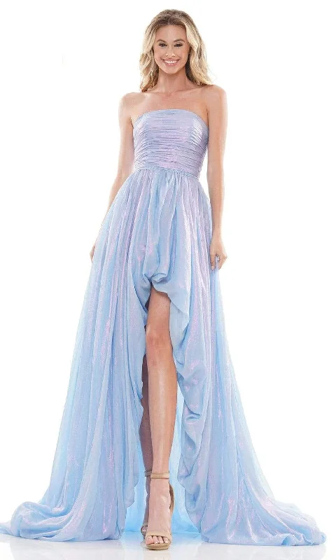 Cozy Lifestyle Colors Dress - 2748 Strapless Ruched High Low Dress