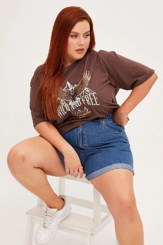 Light Layers Blue Relaxed Denim Shorts High Rise