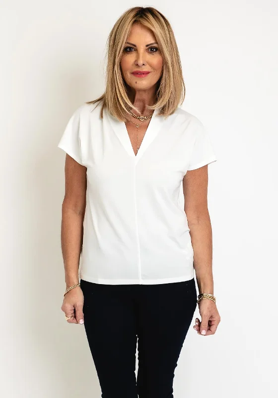 Smart Comfort Wear FREEQUENT Lightweight V-Neck Top, Off White