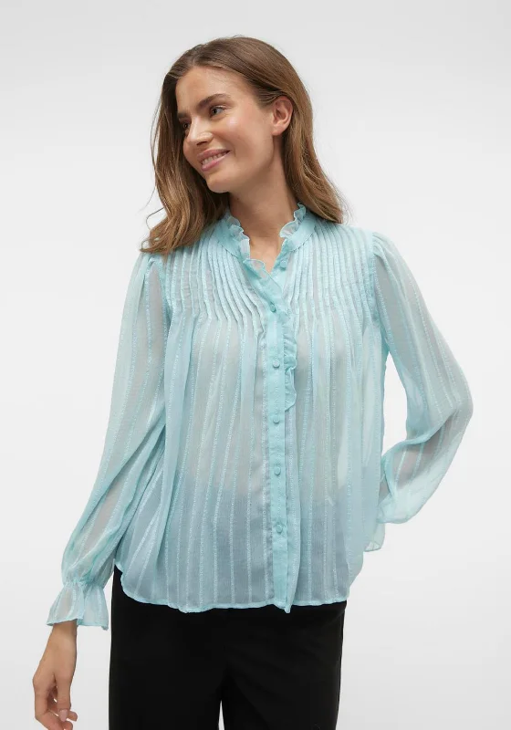 Warm Layers Vero Moda Gea Sheer Chiffon Shirt, Clearwater