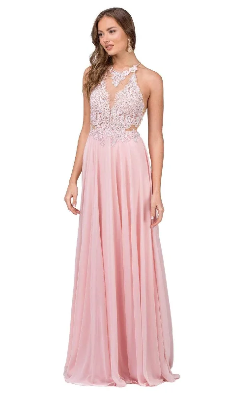 Soft Comfort Wear Dancing Queen - 2015 Lace Embellished Illusion Bodice Chiffon Gown