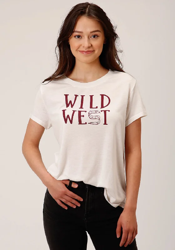 Versatile Outfits Roper Womens Wild West Ivory Poly/Rayon S/S T-Shirt
