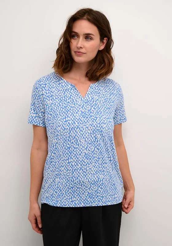 Weekend Comfort Kaffe Bella Jersey Printed Top, Ultramatine