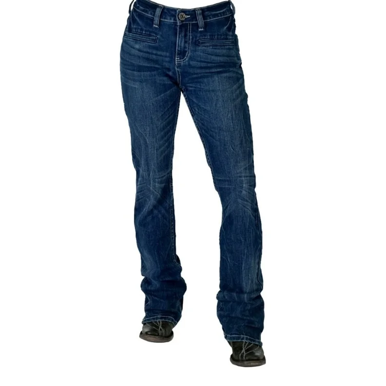 All-Day Outfits Cowgirl Tuff Western Jeans Women Good Vibes Bootcut Medium Wash JGOODV