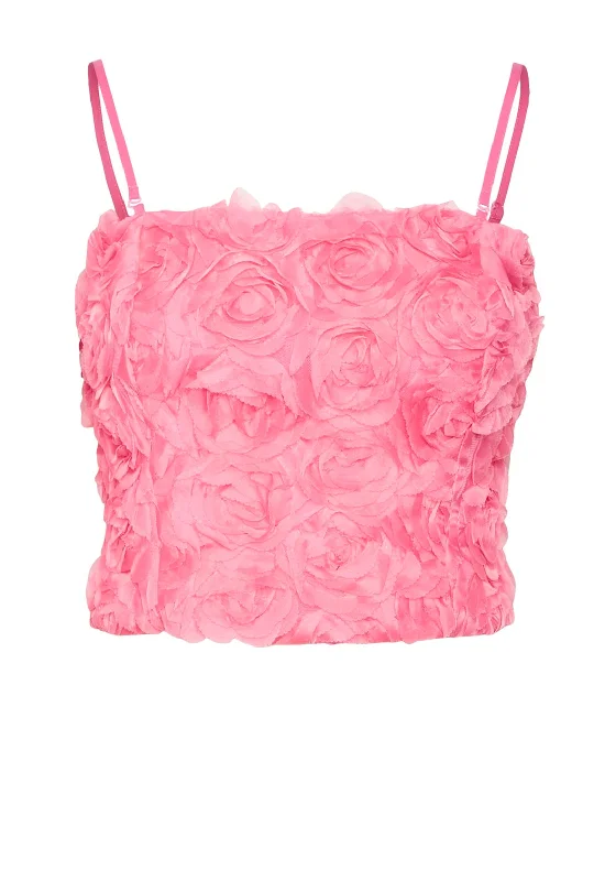 Timeless Outfits Vero Moda Mia Rose Crop Tube Top, Pink Cosmos