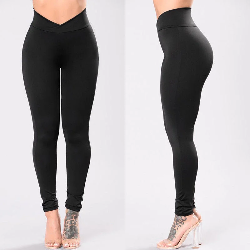 Stylish Jackets New Fashion Womens High Waist Elastic Leggings Fitness Workout Long Skinny Pants Trousers Casual Womens Long Leggings