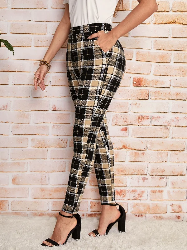 Effortless Outfits Clasi High Waist Plaid Leggings