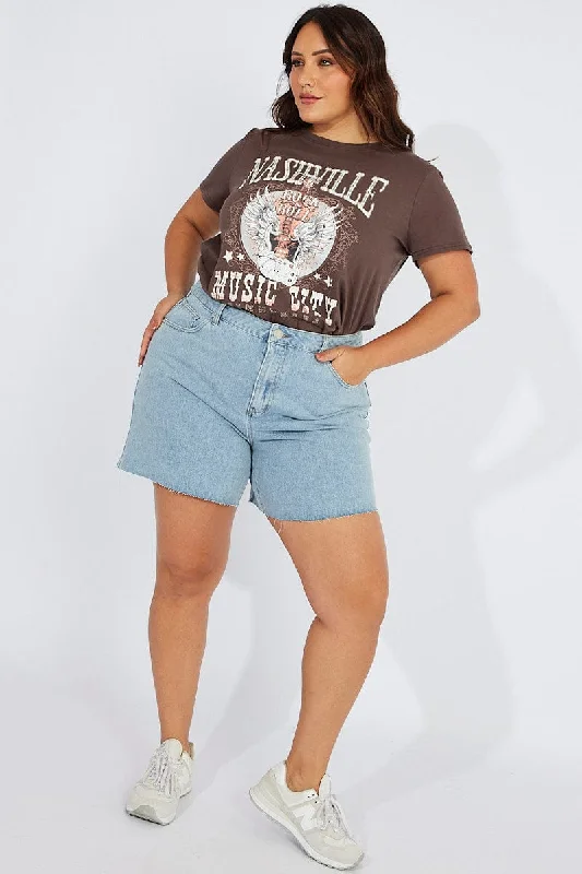 Easy Chic Wear Denim Relaxed Shorts High Rise