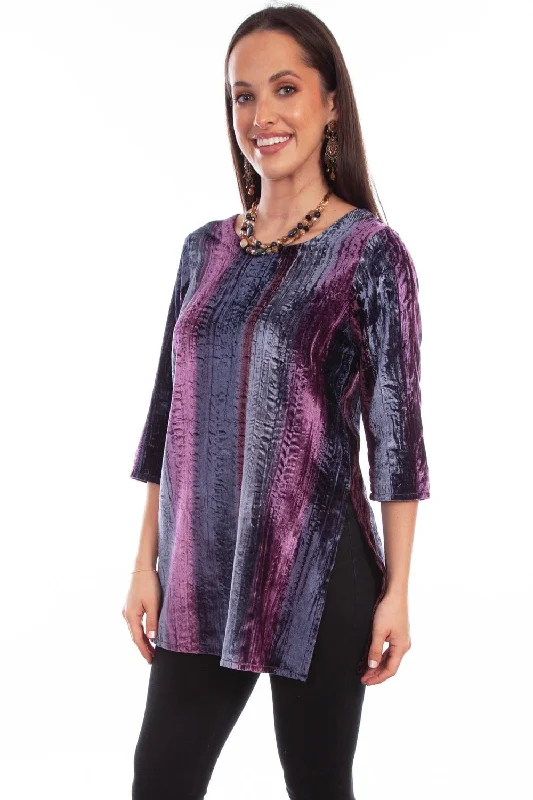 Comfortable Jackets Scully Womens Vibrant Velvet Plum Nylon Viscose 3/4 Sleeve S/S Tunic Comfortable Jackets Scully Womens Vibrant Velvet Plum Nylon Viscose 3/4 Sleeve S/S Tunic