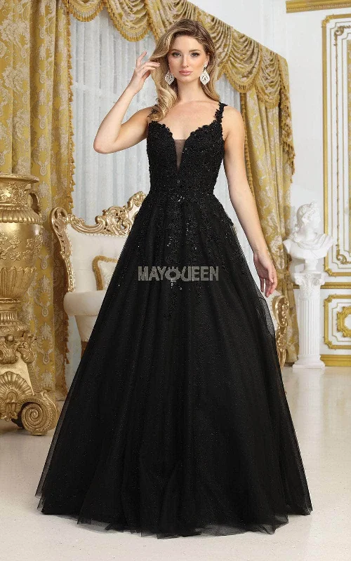Casual Chic Looks May Queen MQ2051 - Applique Spaghetti Strap Dress