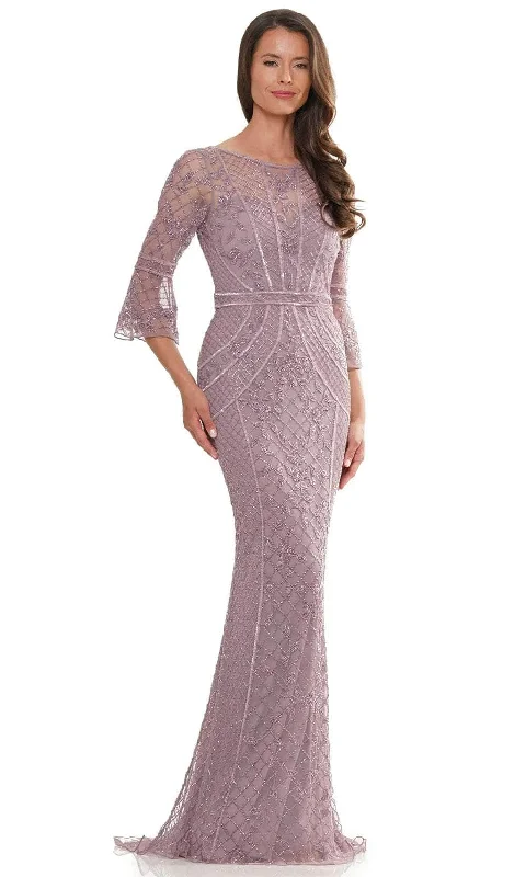 Casual Ease Marsoni by Colors MV1263 - Quarter Sleeve Beaded Evening Dress