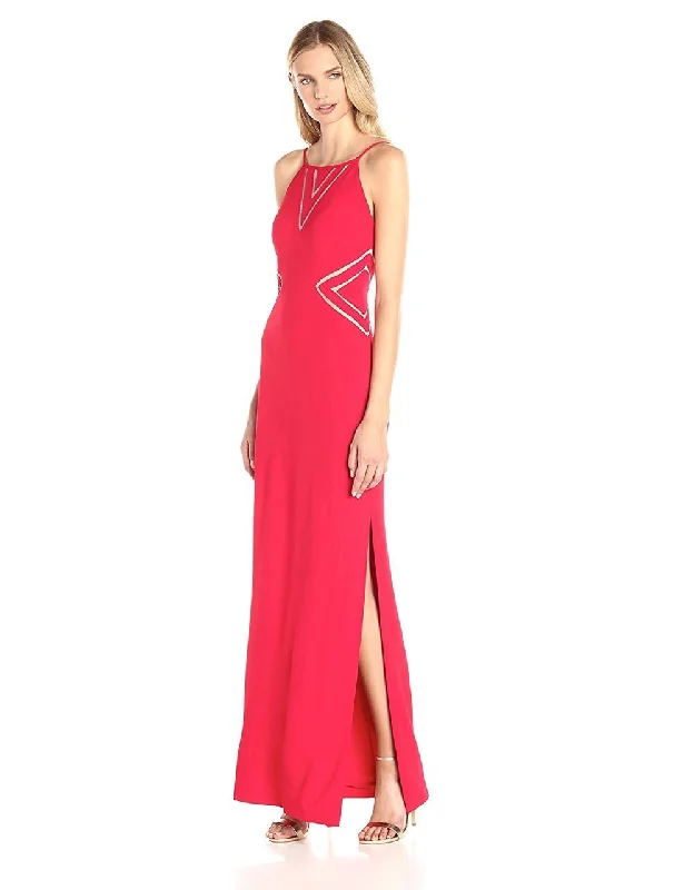 Cozy Chic Wear Aidan Mattox - Halter Neck Crepe Dress 54469750