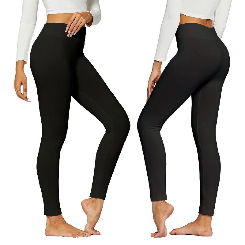 Comfortable Tops Womens HighWaist FleeceLined Leggings 2Pack Soft Winter Warm Comfort