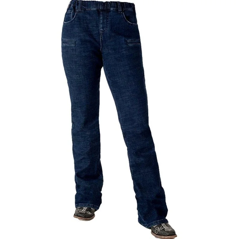 Easy Wear Chic Cowgirl Tuff Western Jeans Womens Winter Fleece Lined Dark JTCWN2