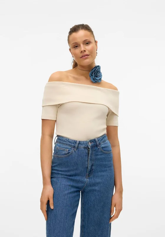 Versatile Casuals Vero Moda Jada Off Shoulder Top, Birch