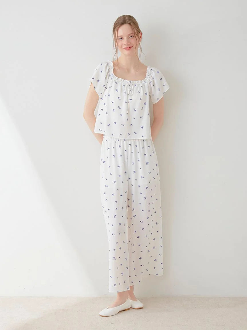Fashionable Comfort Small Floral Print Pajama Pants