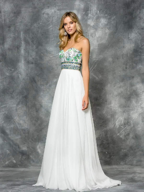 Versatile Style Colors Dress 1626 Strapless Graphic Print Empire Chiffon Gown