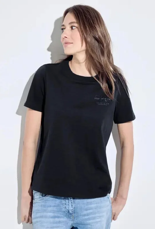 Simple Looks Cecil Chest Print T-Shirt, Universal Blue