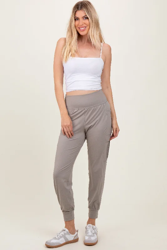 Soft Knitwear Grey Cargo Pocket Jogger Pants