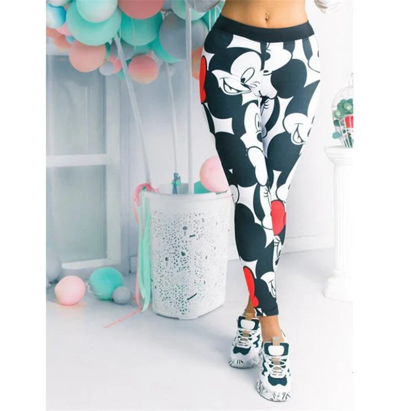 Everyday Style 3D Mickey Women Leggings Stretchy Fitness Women Sweatpants Mickey Gym Leggings Female Mickey Pants Women Leggings