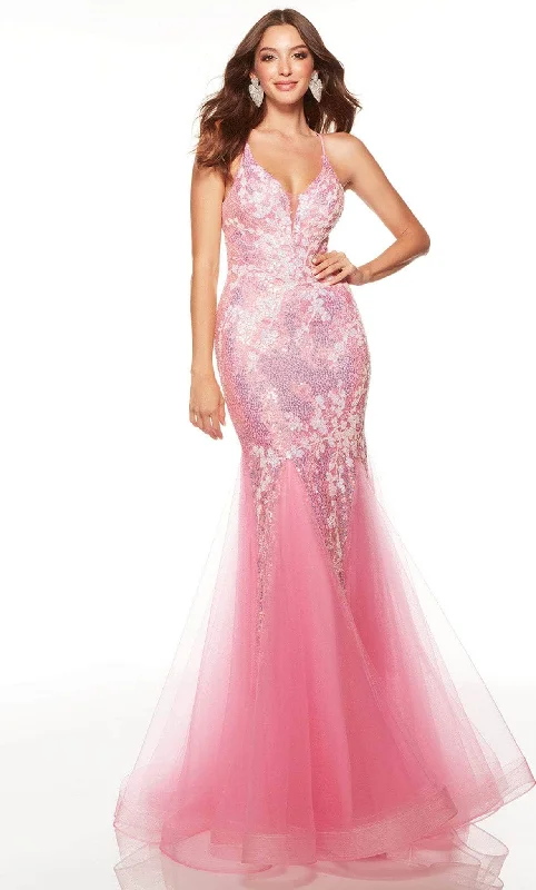 Versatile Comfort Wear Alyce Paris 61410 - Floral Sequined Trumpet Dress