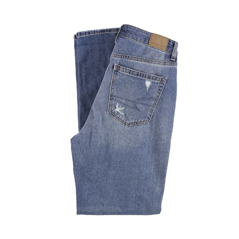 Versatile Comfort Wear American Eagle Womens Mom Comfort Stretch Relaxed Fit Jeans, Blue, 2 Long