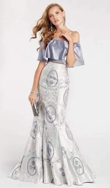 Chic Comfort Wear Alyce Paris - Two Piece Fluttering Off Shoulder Trumpet Gown 60336 Chic Comfort Wear Alyce Paris - Two Piece Fluttering Off Shoulder Trumpet Gown 60336