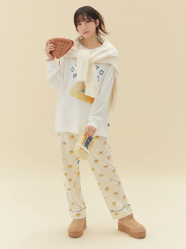 Comfortable Jackets BUTTER/PIE Motif Pajama Pants