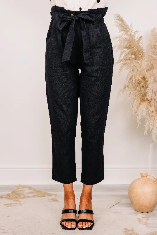 Comfortable Jeans I'll Be Waiting Black Paperbag Pants