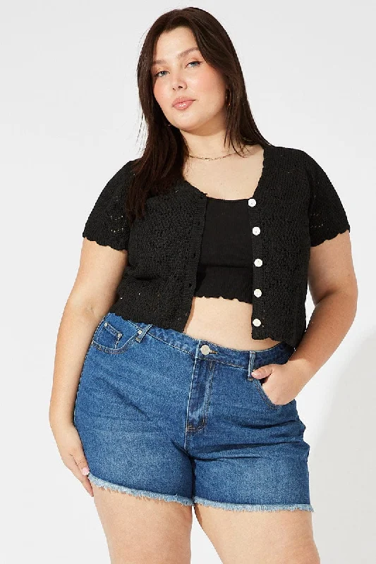 Stylish Casuals Denim Relaxed Shorts Mid Rise