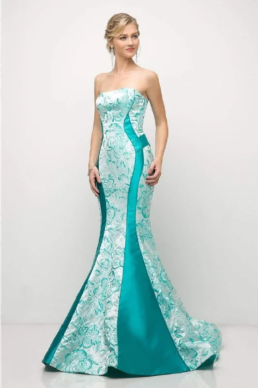 Fashionable Comfort Cinderella Divine - US001 Floral Print Strapless Mermaid Gown - 1 pc Green In Size 10 Available Fashionable Comfort Cinderella Divine - US001 Floral Print Strapless Mermaid Gown - 1 pc Green In Size 10 Available