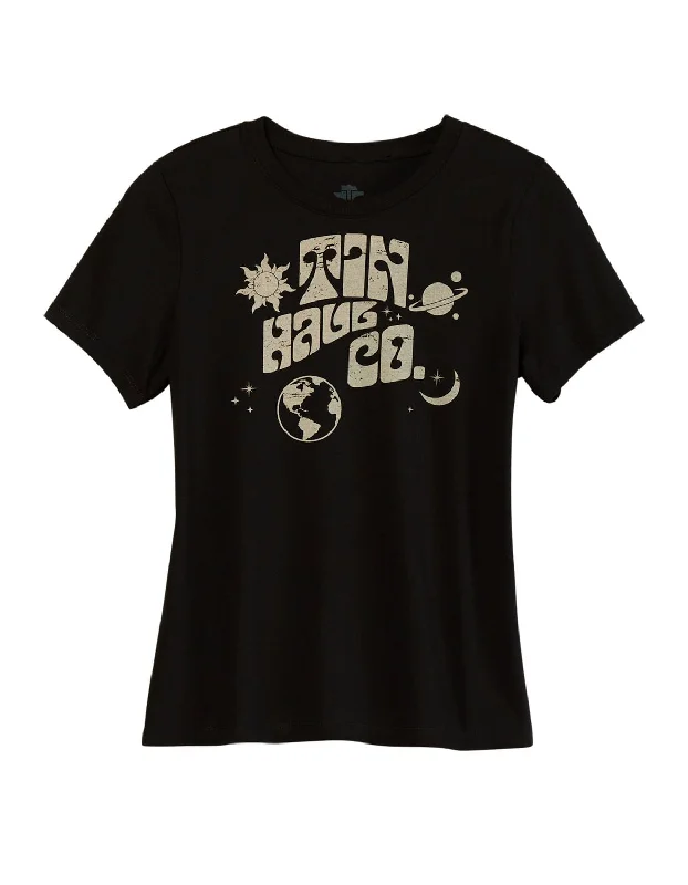 Effortless Outfits Tin Haul Womens In Outerspace Black Cotton Blend S/S T-Shirt