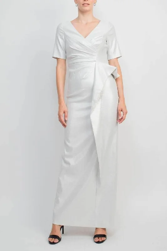 Soft Comfort Wear Aidan Mattox MD1E206623 - Surplice V-Neck Draped Formal Dress