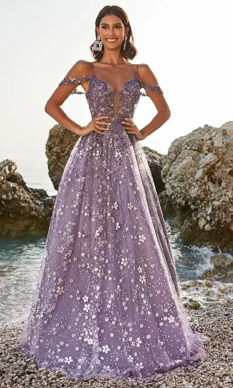 Soft Feel Blush by Alexia Designs 12171 - Cold Shoulder A-Line Prom Dress