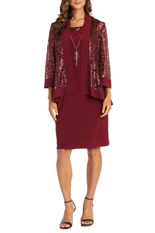Relaxed Tops R&M Richards 7387 - Scoop Neck Two-Piece Cocktail Dress