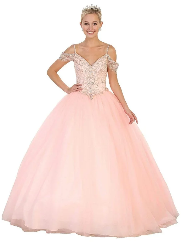 Effortless Outfits May Queen - LK96 Embellished V-neck Quinceanera Ballgown