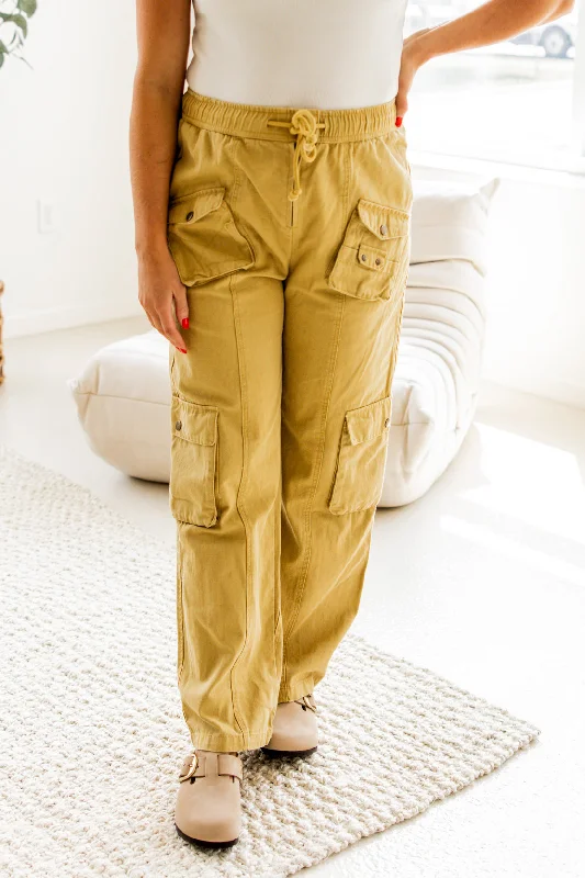 Layered Style Freya Utility Cargo Pants | Mustard