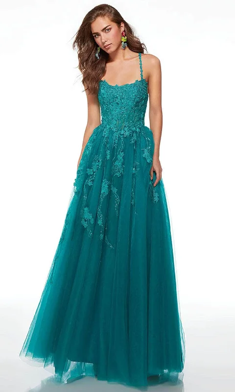 Sporty Wear Alyce Paris 61541 - Floral Lace Applique A-line Prom Dress