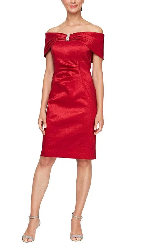 Easy Chic Wear Alex Evenings 8166685 - Off-Shoulder Embelished Cocktail Dress