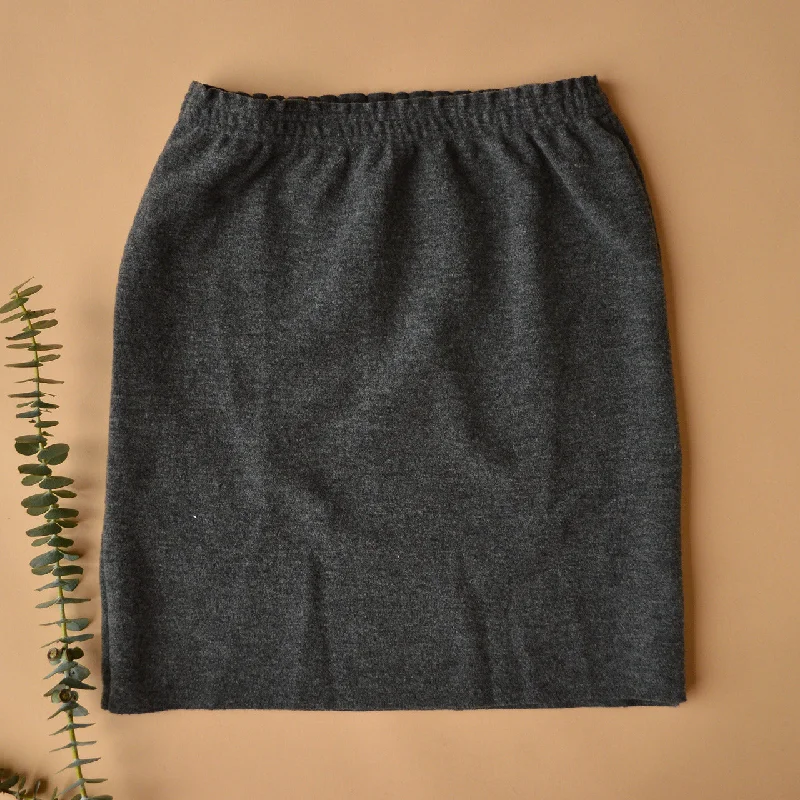 Cozy Chic Wear Women's Boiled Merino Wool Skirt - Grey Melange (XS-L) *Last One!
